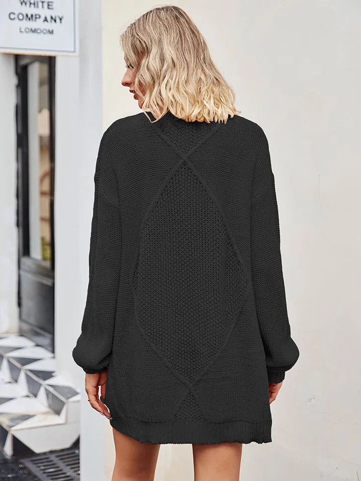Aveline Cable-Knit Long Sleeve Cardigan