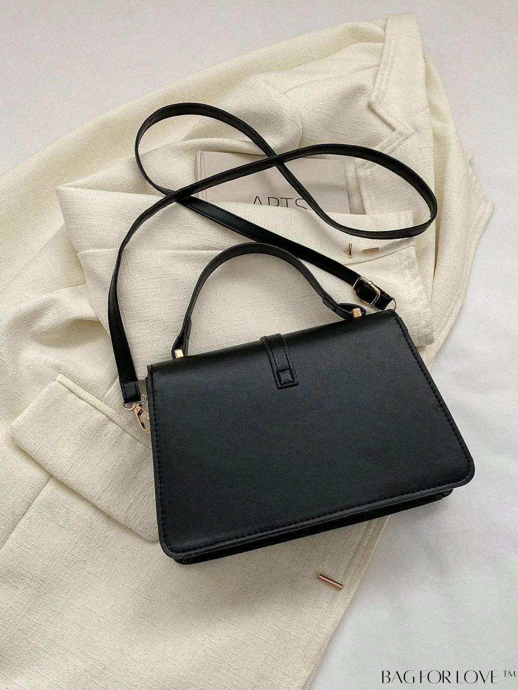 BagForLove - Chic & Compact Ladies Fashion Flap Handbag - Elegant PU Small Square Bag