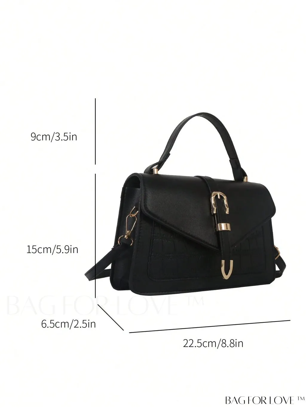 BagForLove - Chic & Compact Ladies Fashion Flap Handbag - Elegant PU Small Square Bag