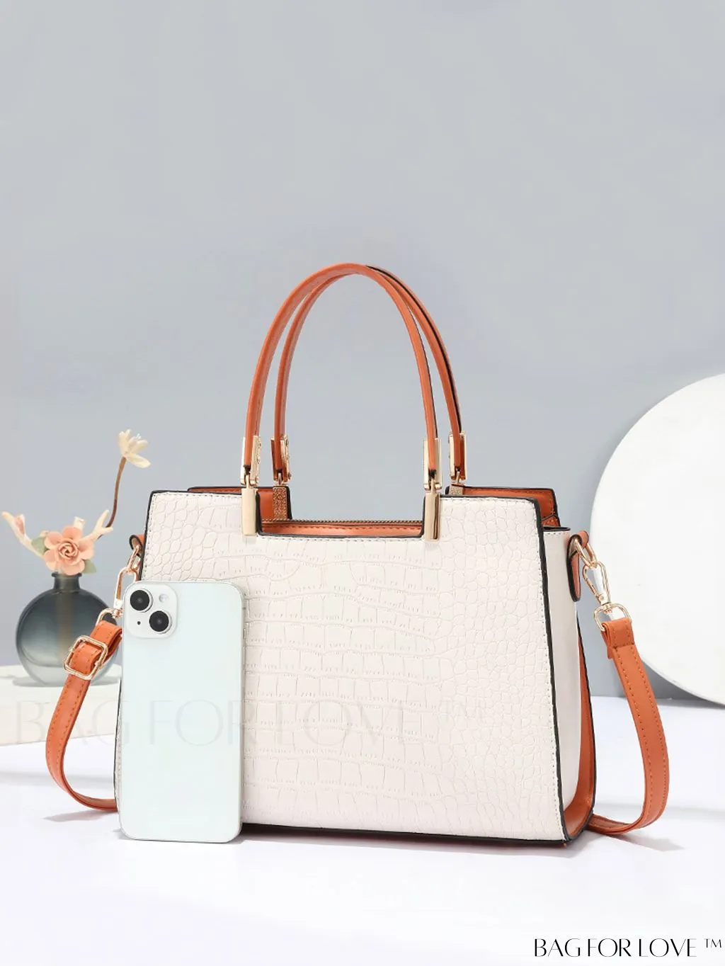 BagForLove - Chic Crocodile Print Square Crossbody Bag with Zipper | Womens Fashion Accessory