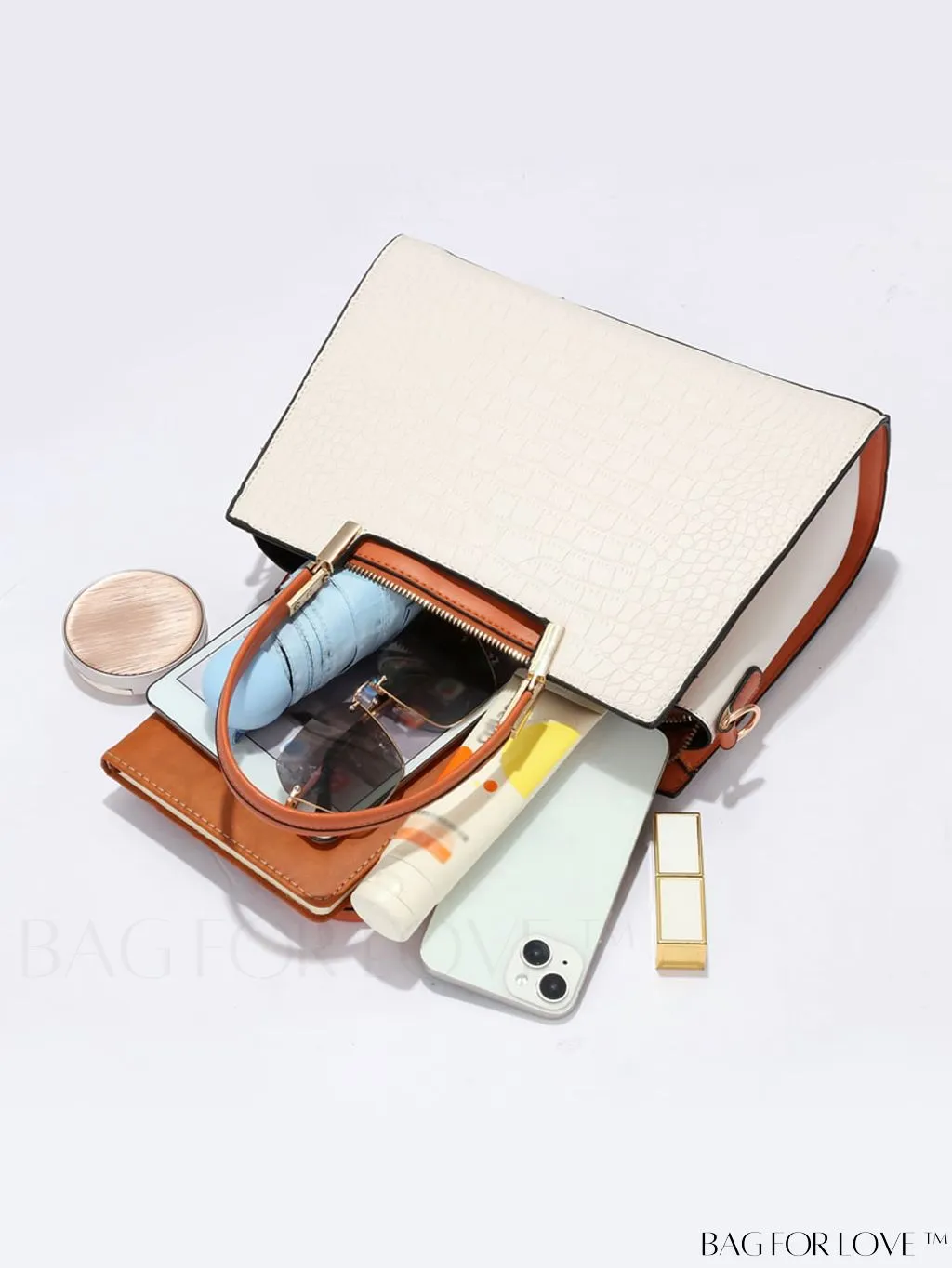 BagForLove - Chic Crocodile Print Square Crossbody Bag with Zipper | Womens Fashion Accessory