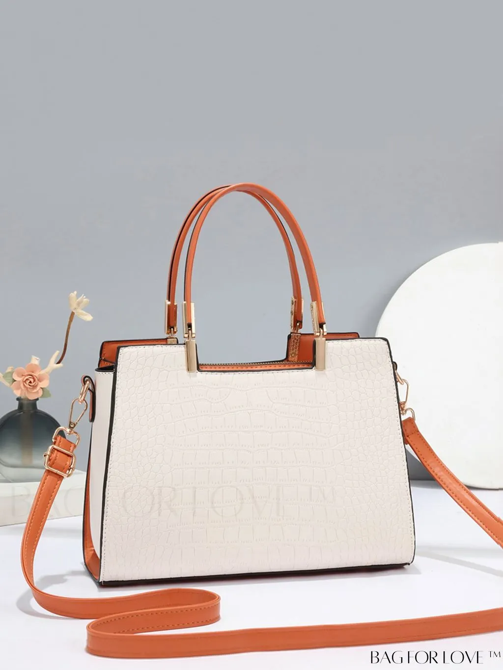 BagForLove - Chic Crocodile Print Square Crossbody Bag with Zipper | Womens Fashion Accessory
