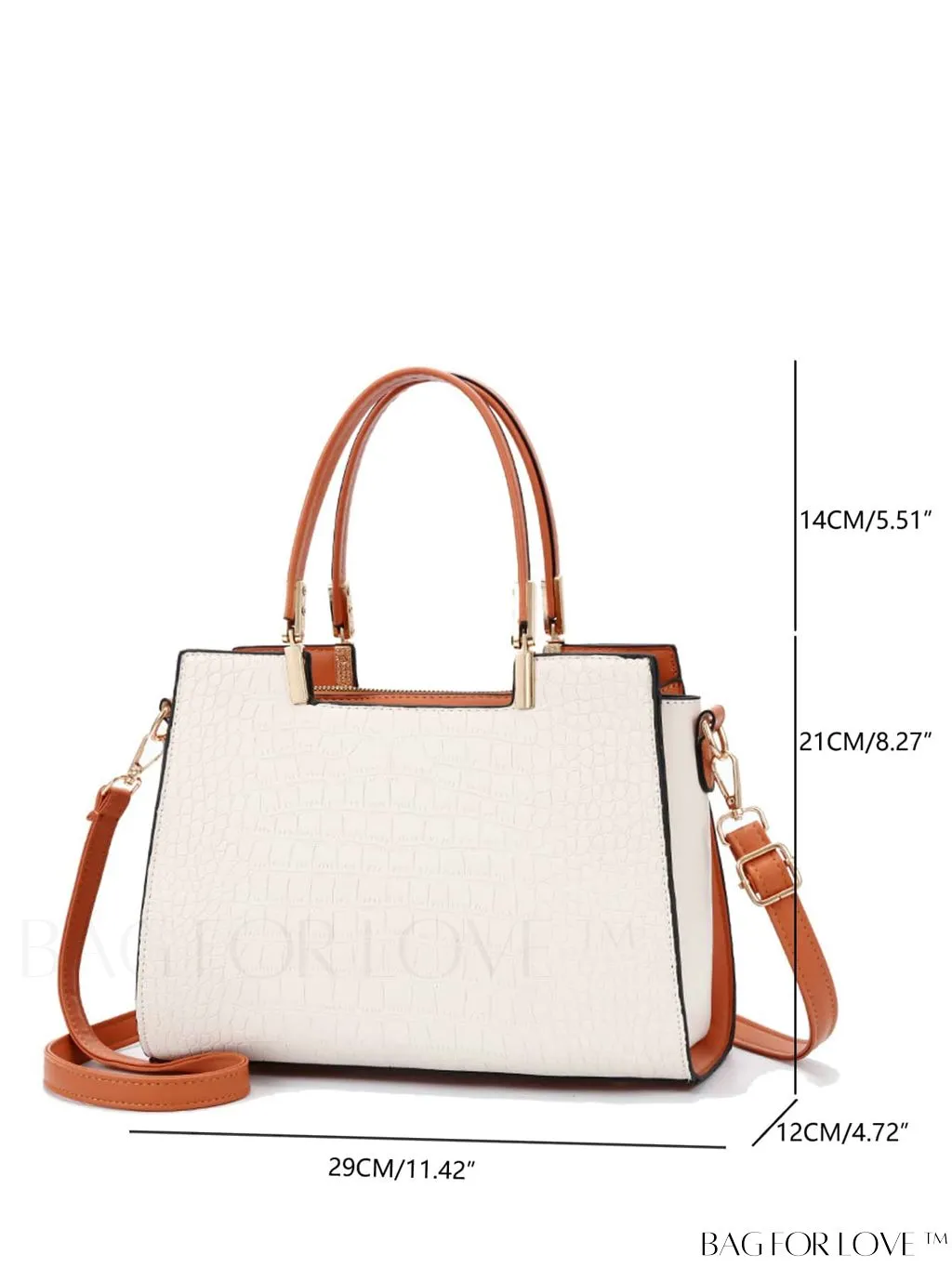 BagForLove - Chic Crocodile Print Square Crossbody Bag with Zipper | Womens Fashion Accessory
