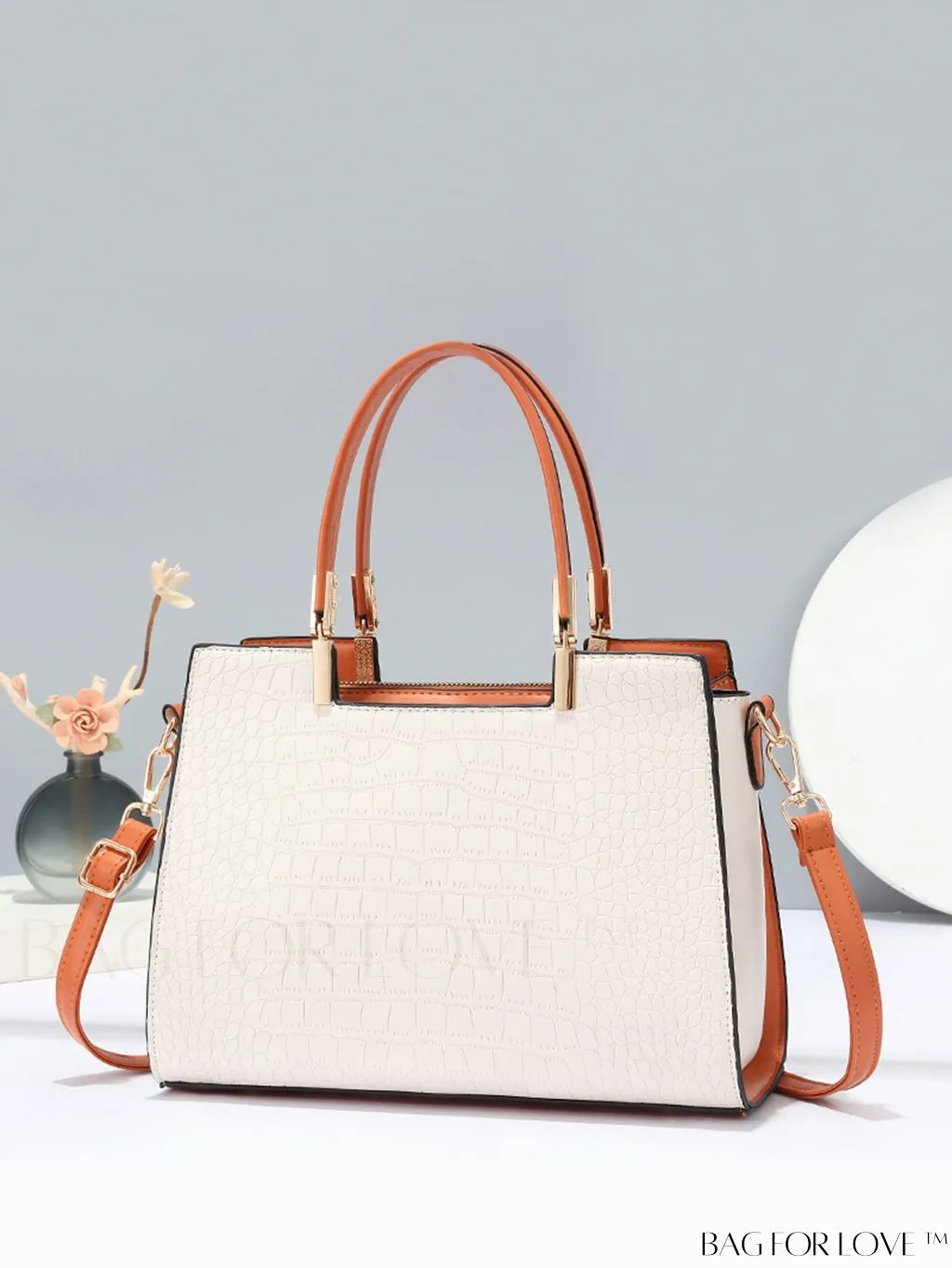 BagForLove - Chic Crocodile Print Square Crossbody Bag with Zipper | Womens Fashion Accessory