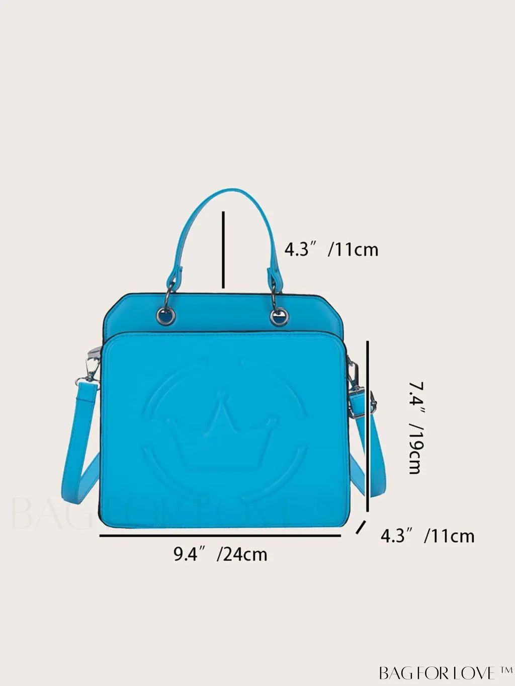 BagForLove - Chic Crown Pattern Handbag with Adjustable Strap - A Stylish Must-Have!