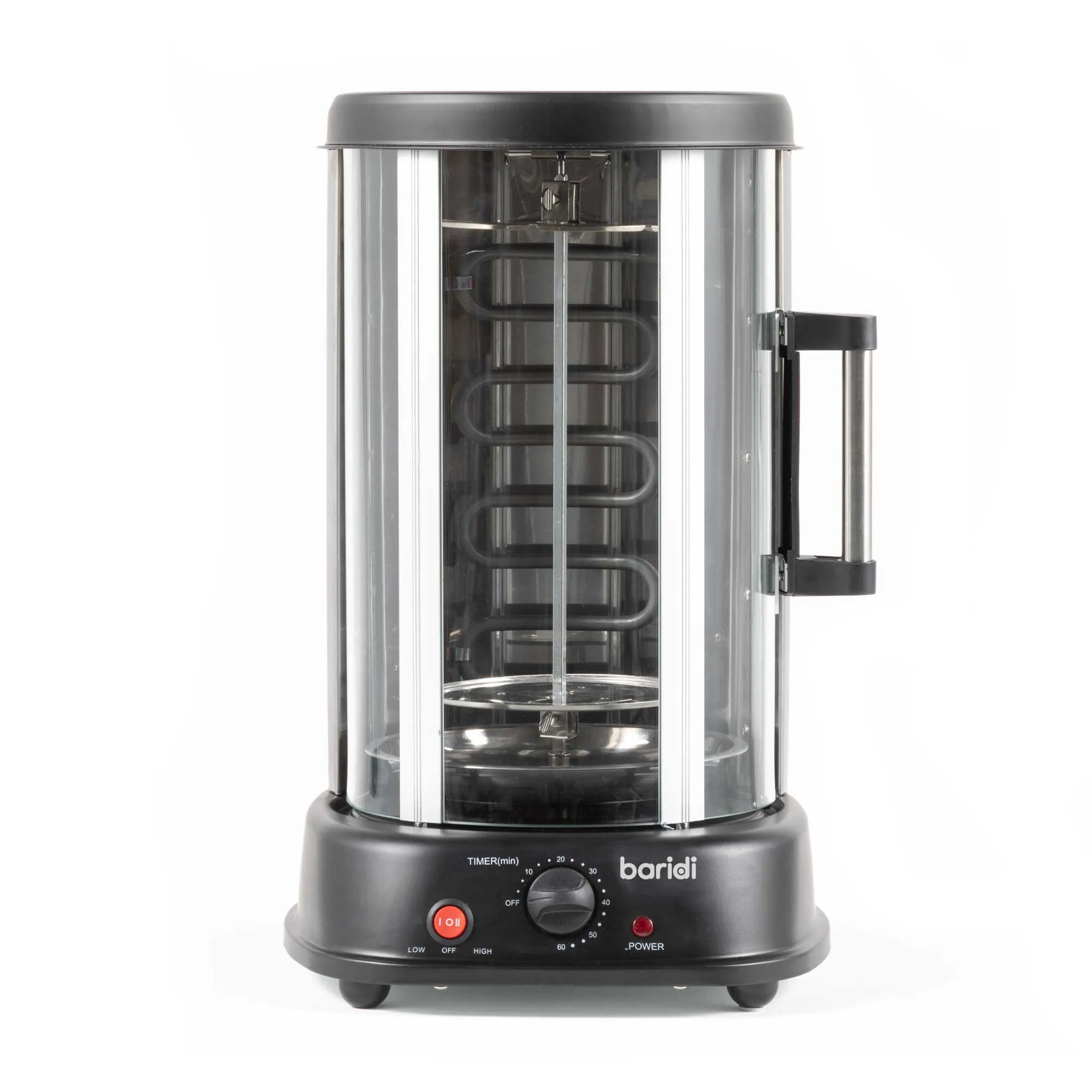 Baridi Vertical Rotisserie Grill, Kebabs, Gyros, Skewers, Roasts, 1500W, 21L, Black - DH216