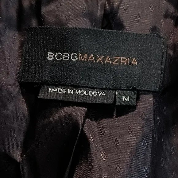 BCBGMaxazria Brown Wool Blend Clueless Preppy Velour Accent Ribbon Blazer Size M