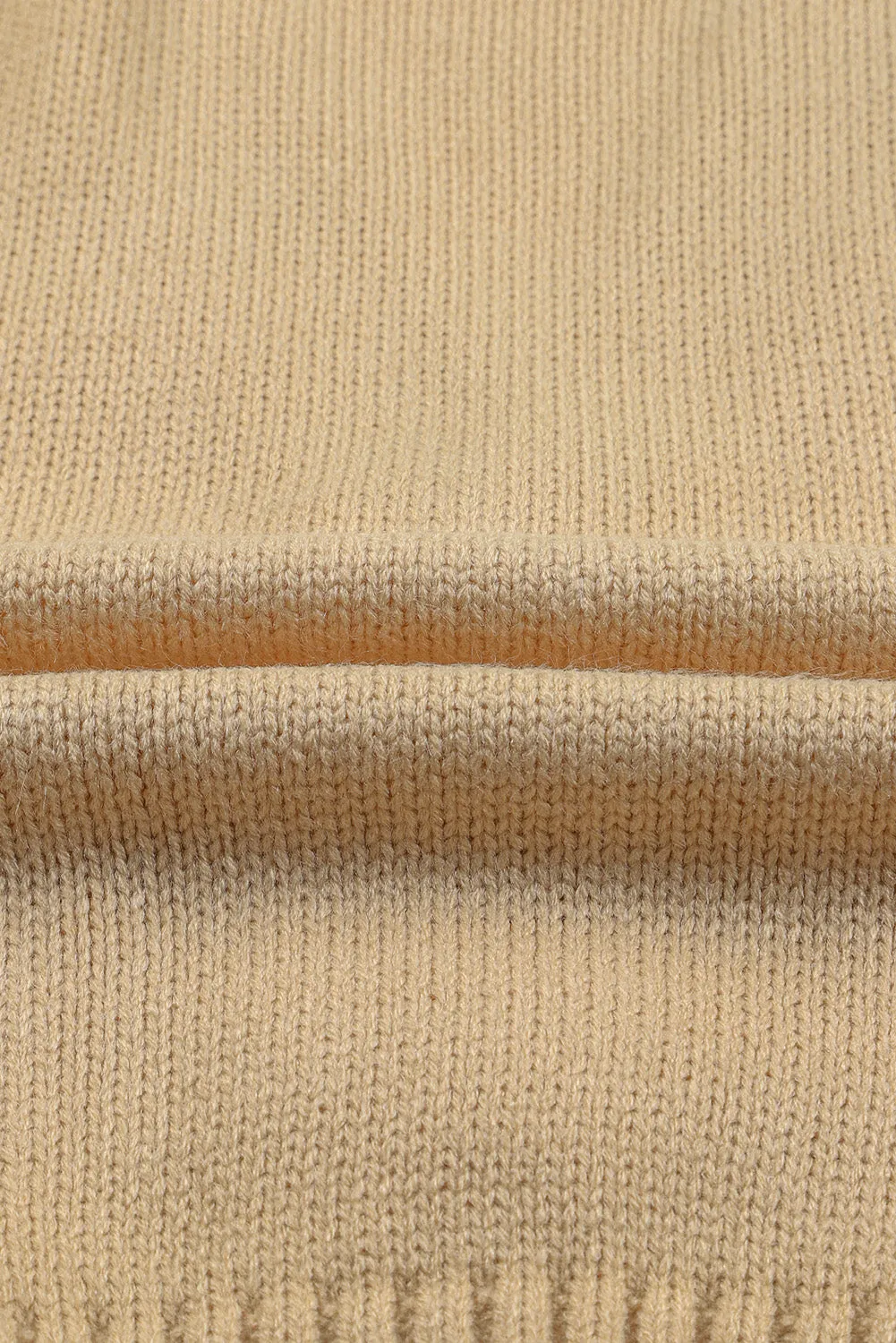 Beige Front Pockets Buttons Textured Cardigan