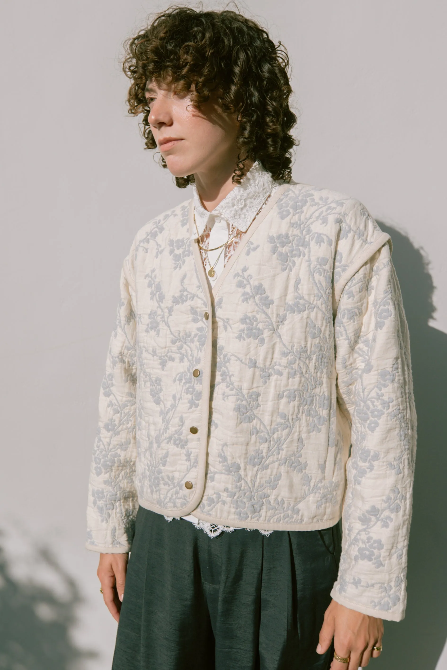 Bellflower Agave Quilted Coat