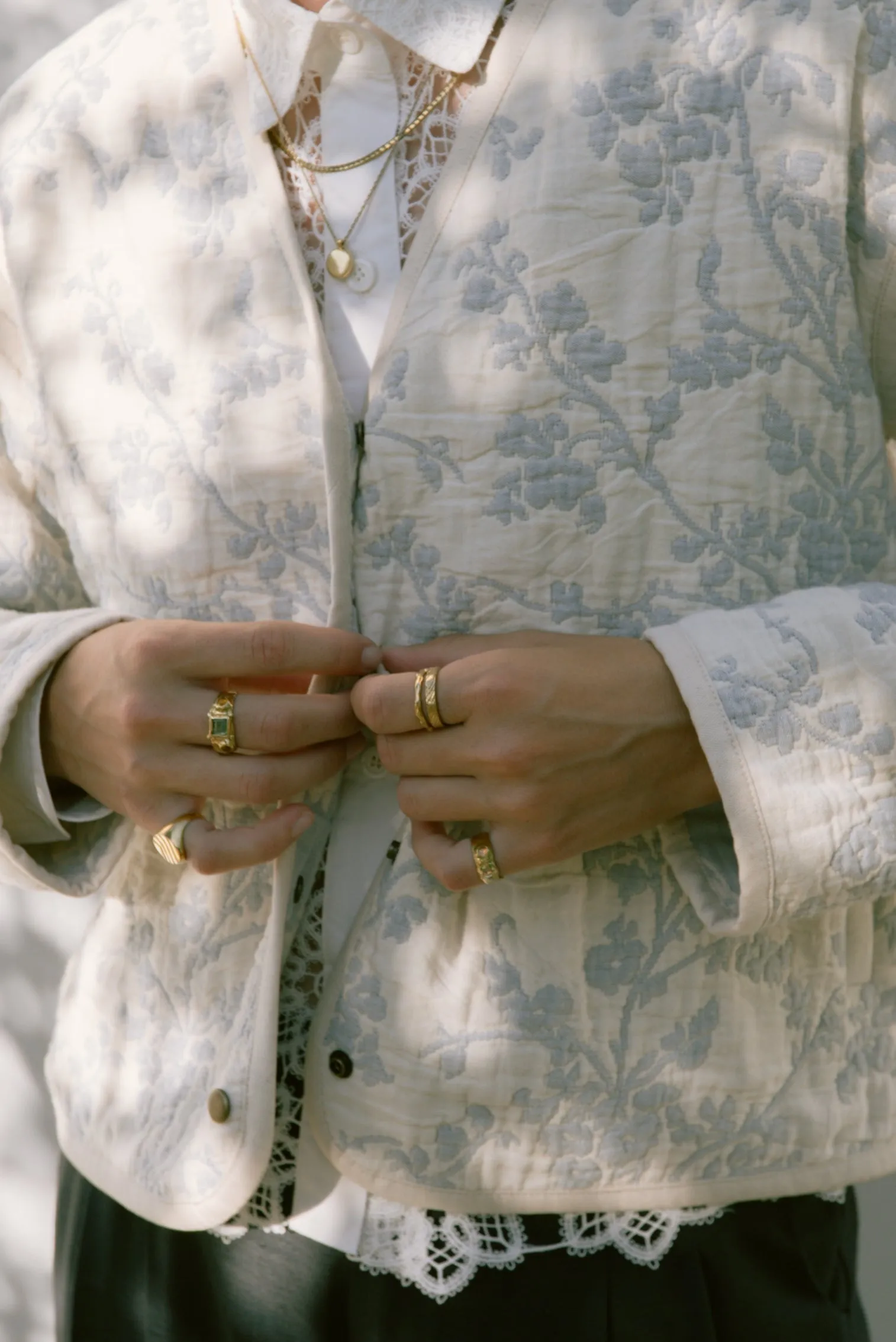 Bellflower Agave Quilted Coat