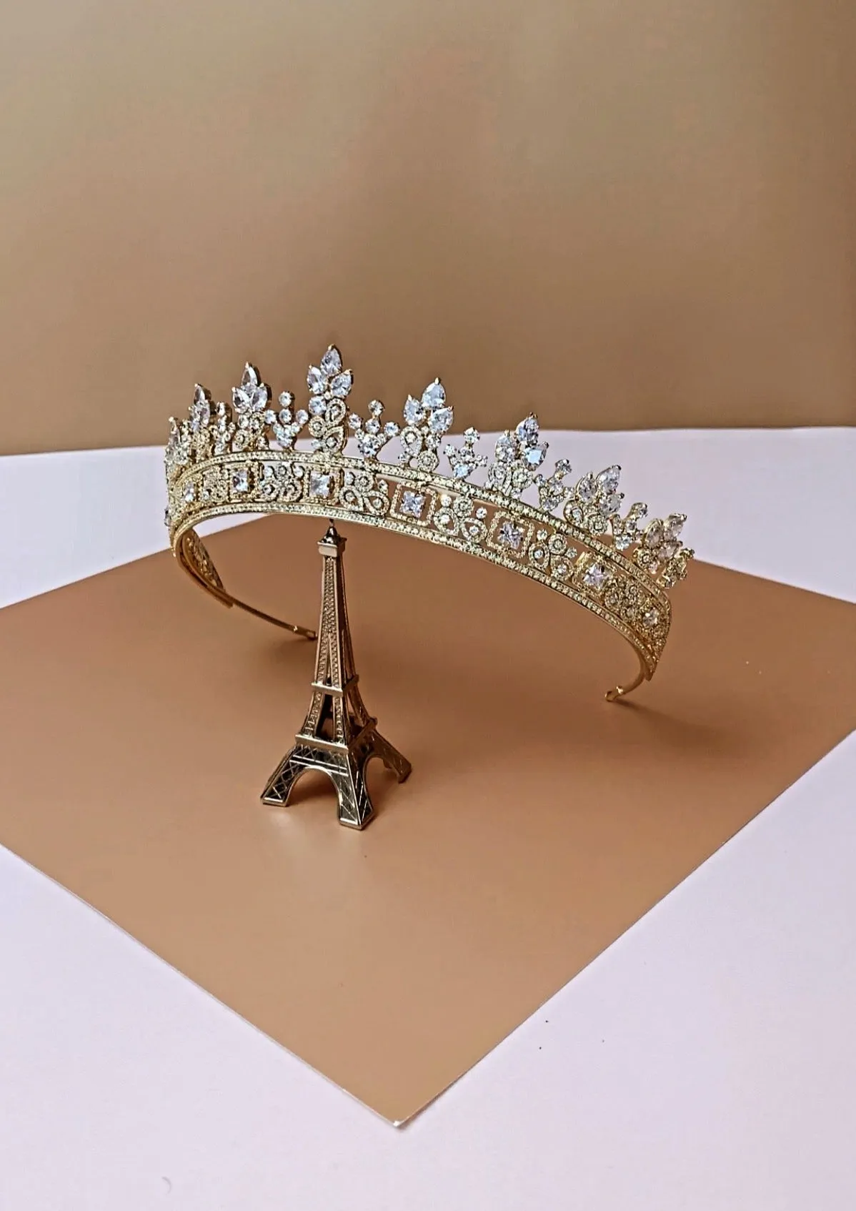 BIJOU Luxurious Swarovski Bridal Crown with Micro Cubic Zirconia