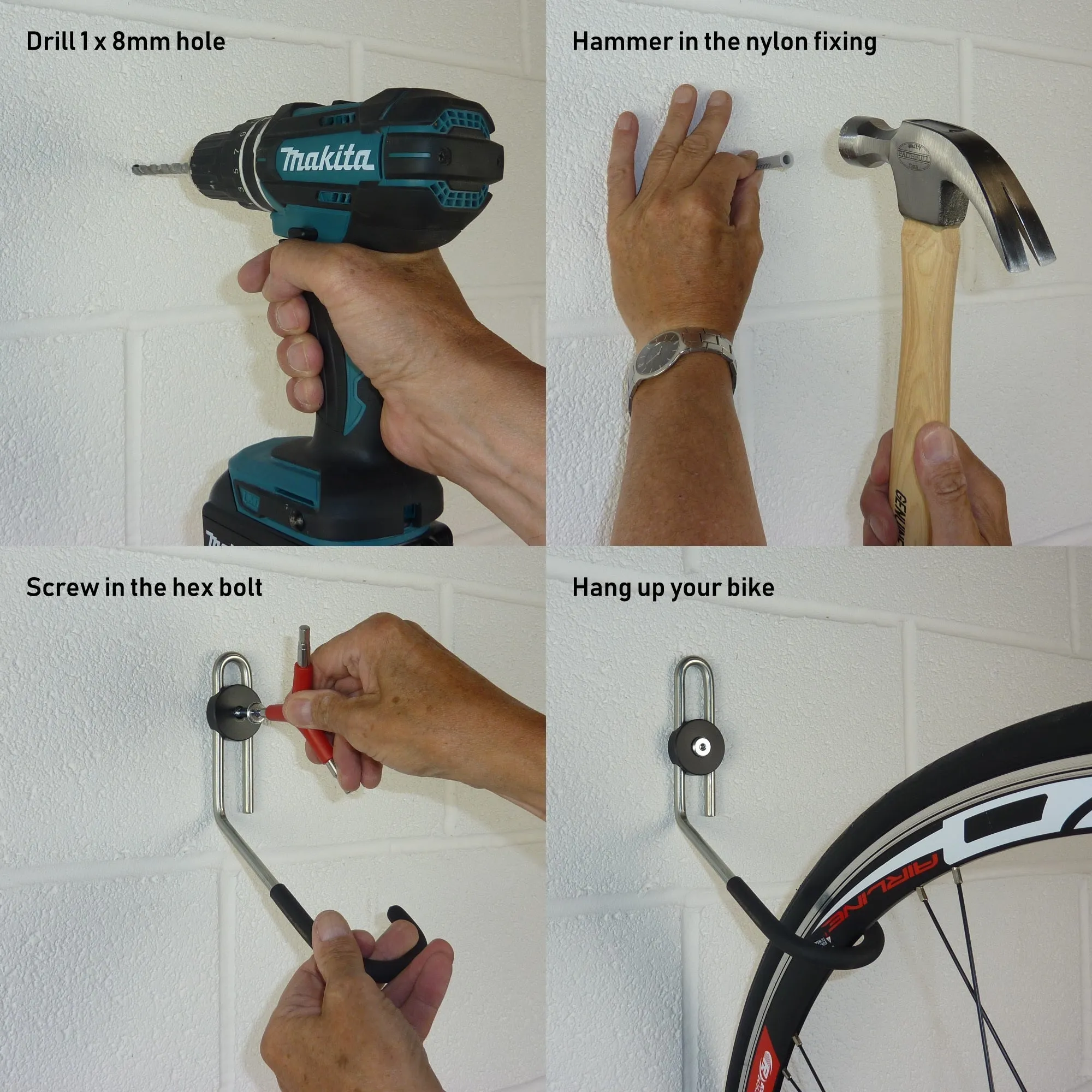 Bike wall hook for 2 bikes. GearHooks® B2
