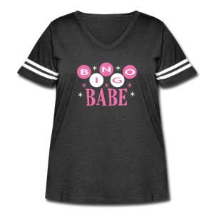 Bingo Babe Gray Women's Curvy Vintage Sport T-Shirt