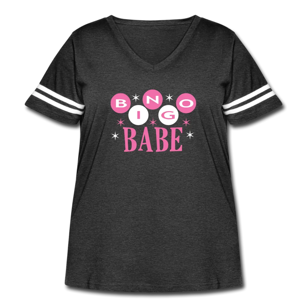 Bingo Babe Gray Women's Curvy Vintage Sport T-Shirt