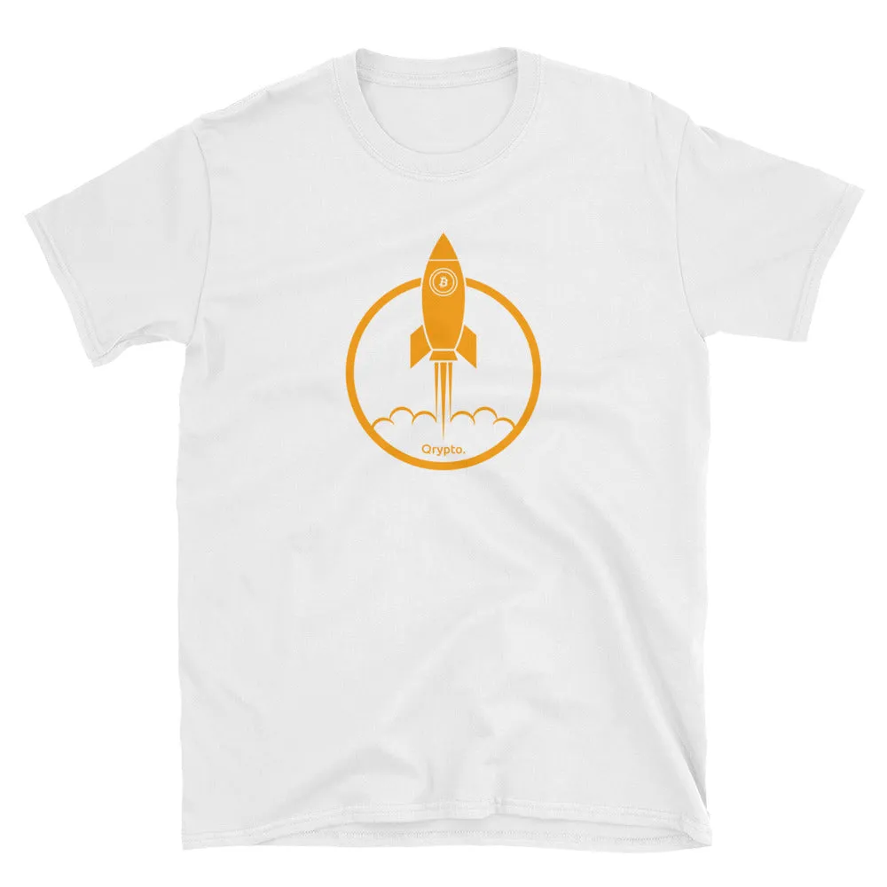 Bitcoin T Shirt White Rocket Cryptocurrency Bitcoin Tee Shirt for Women