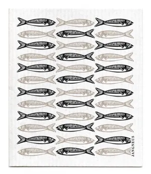 Black Sardines Dishcloth