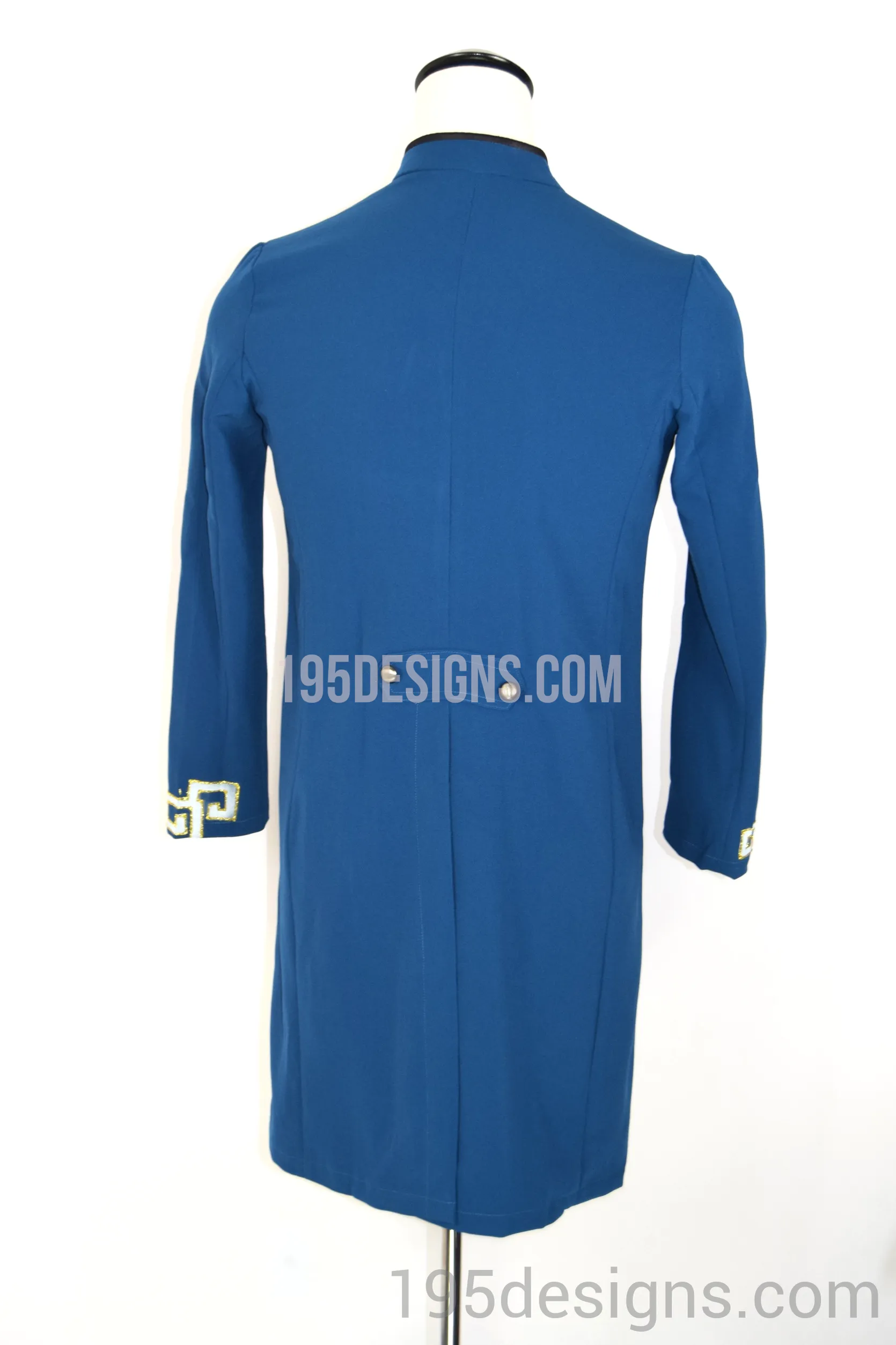 Blue Brocade Ao Dai Men -  Áo Dài Nam Vải Co Giản