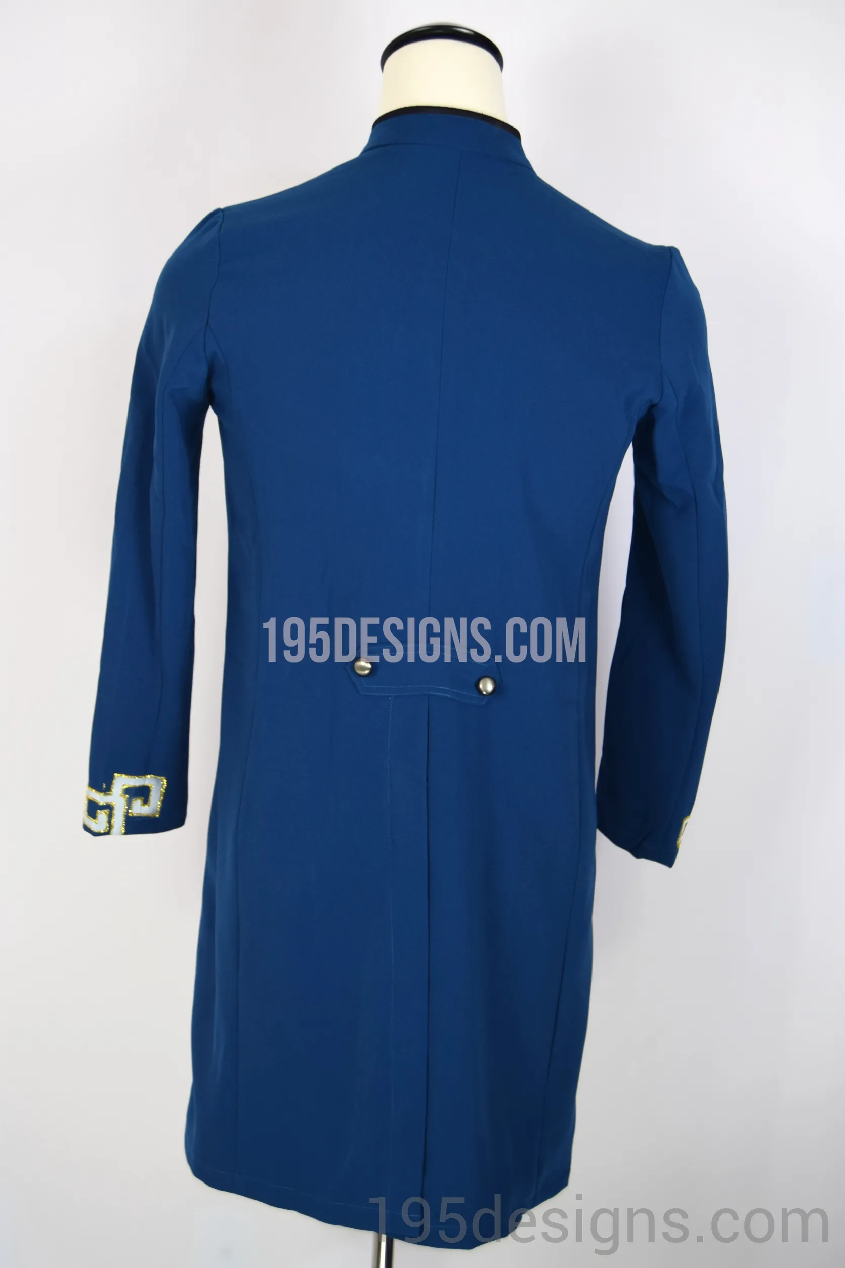 Blue Brocade Ao Dai Men -  Áo Dài Nam Vải Co Giản