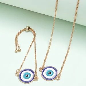 Blue Chromatic Evil Eye Jewel Set