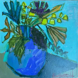 Blue Flower-12x12