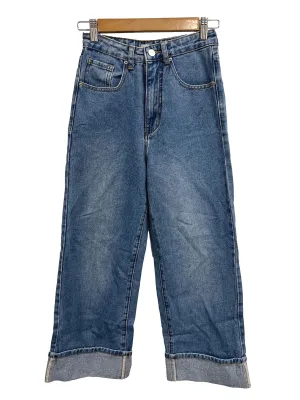 Blue Mid Wash Denim Cuffed Jeans LB