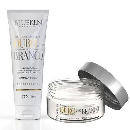Blueken Luxurious White Gold Mask 200G   Shampoo Luxurious White Gold 24K 250Ml