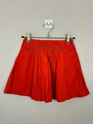 Boden orange cord skirt with pockets 5-6y