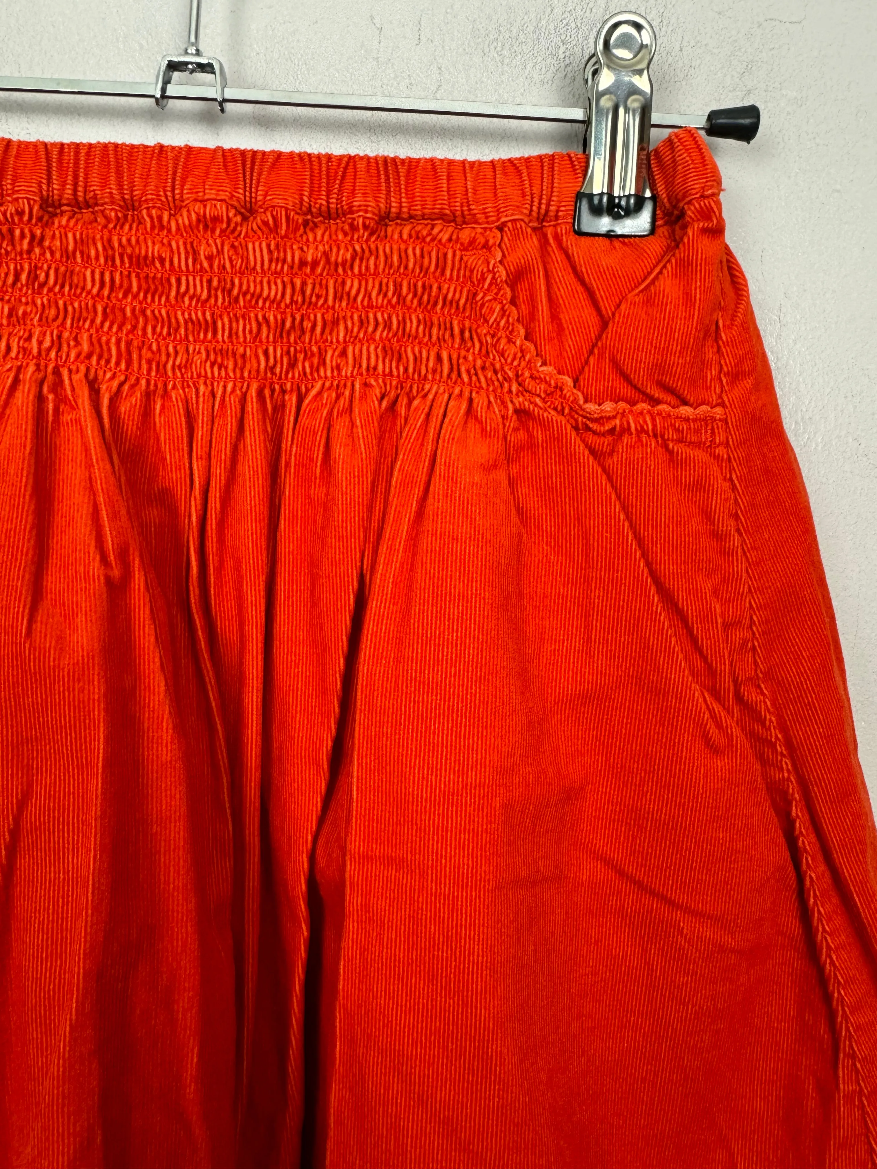 Boden orange cord skirt with pockets 5-6y