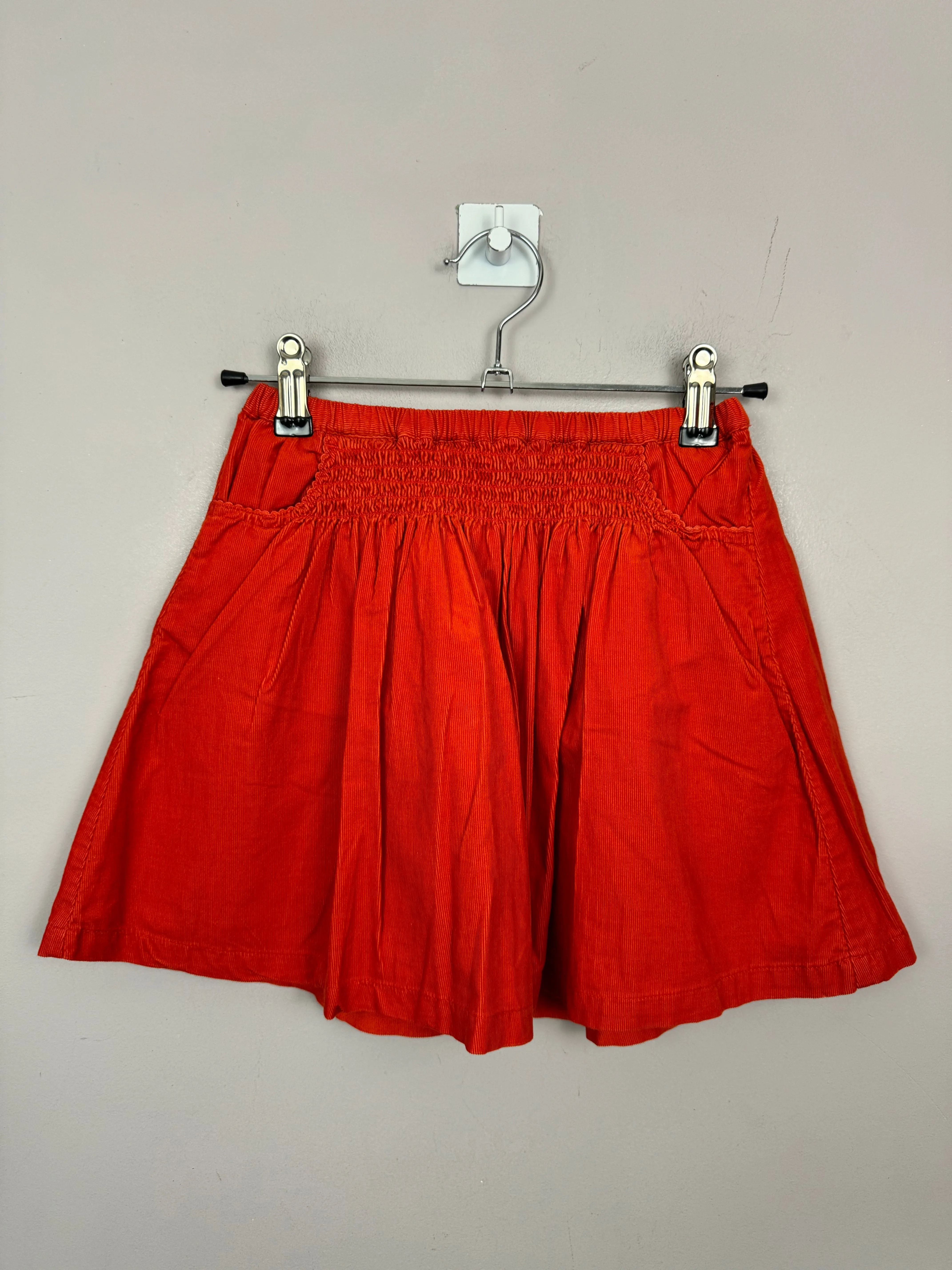Boden orange cord skirt with pockets 5-6y