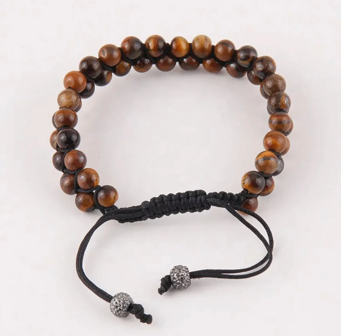 Boho & Mala Men’s Adjustable Stone Bracelet (Tiger Eye)