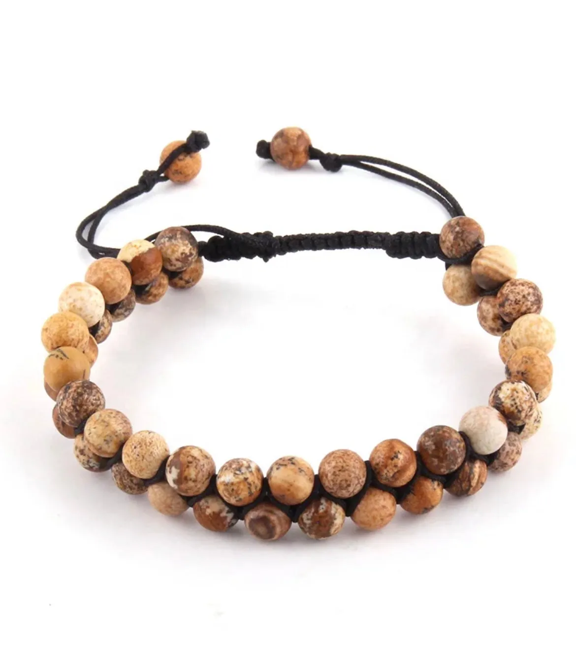 Boho & Mala Men’s Adjustable Stone Bracelet (Tiger Eye)