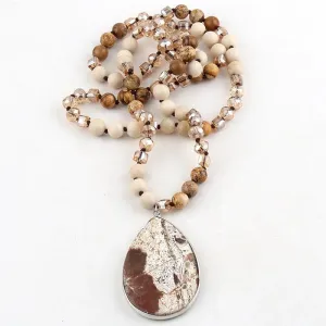 Boho & Mala Natural Tribal Agate Necklace