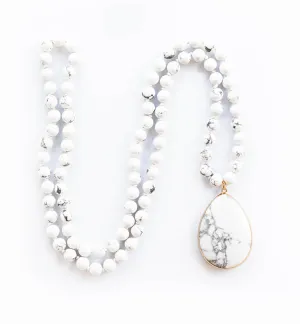Boho & Mala Natural Tribal Round Howlite Stone Necklace TN10030