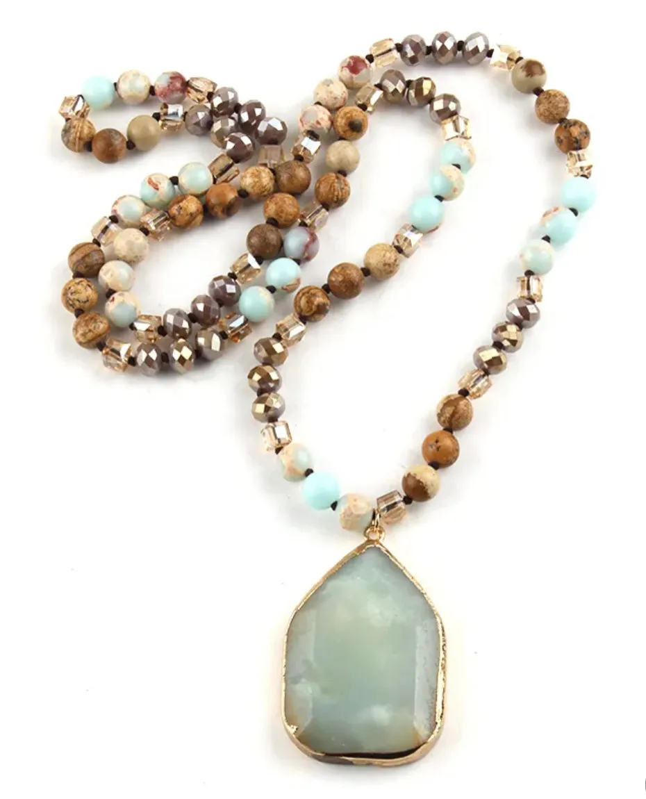 Boho & Mala Natural Tribal Stone Necklace