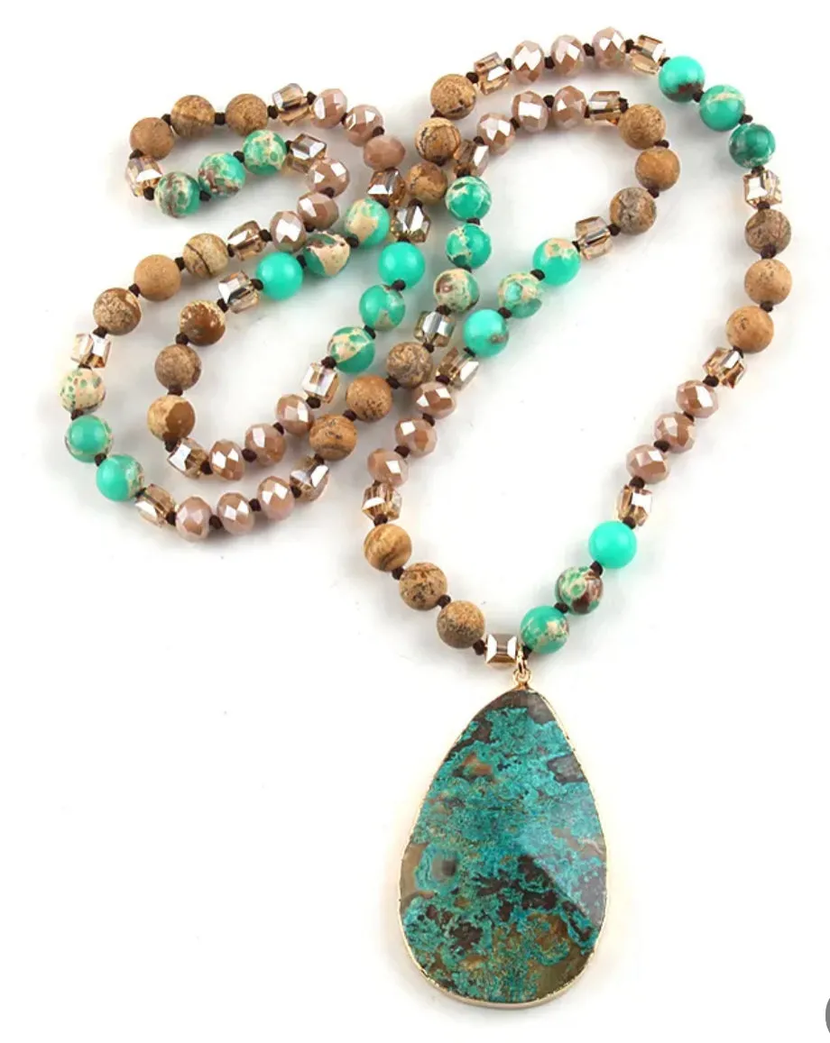 Boho & Mala Natural Tribal Stone Necklace