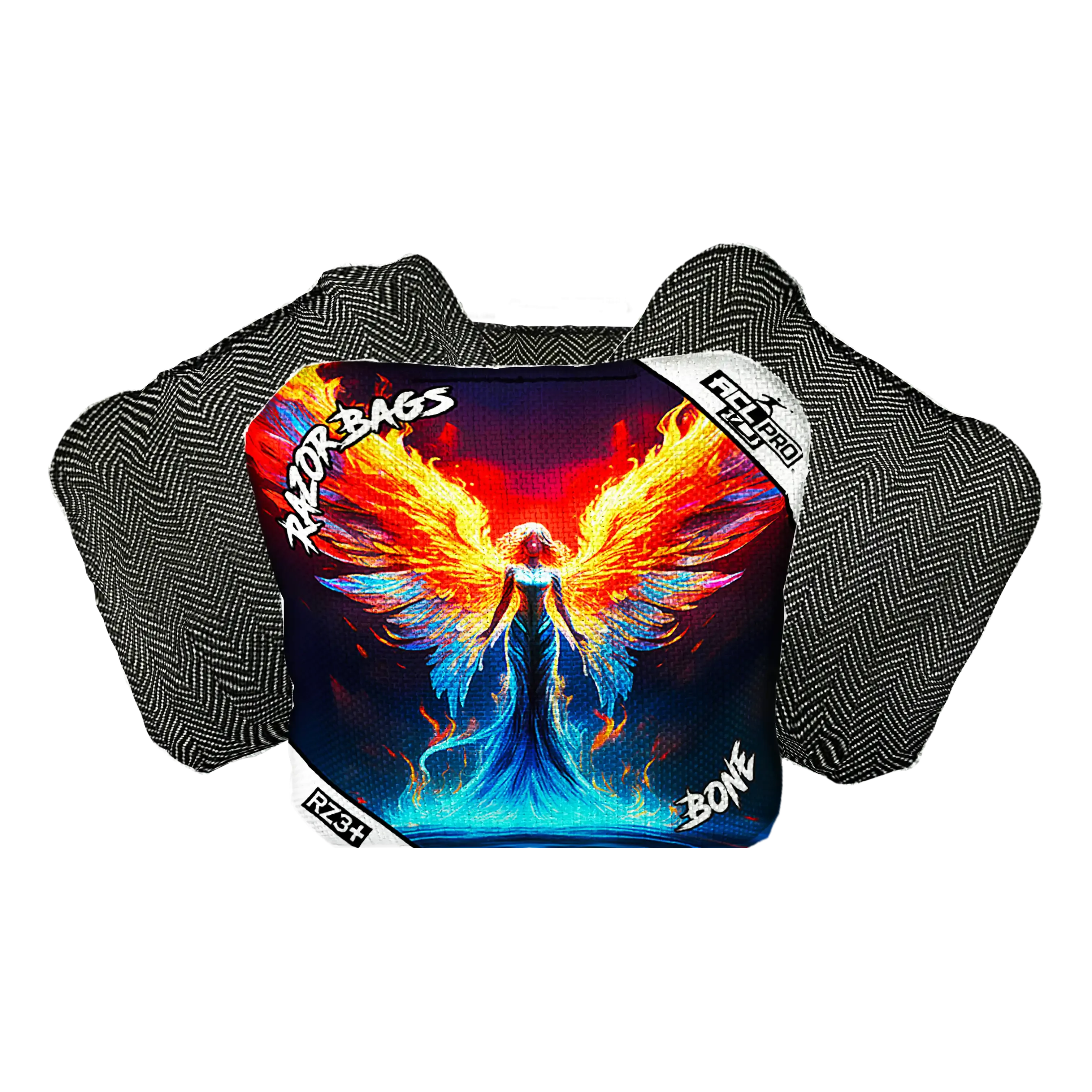 Bone | Flame Angel | ACL PRO Razor Cornhole Bags