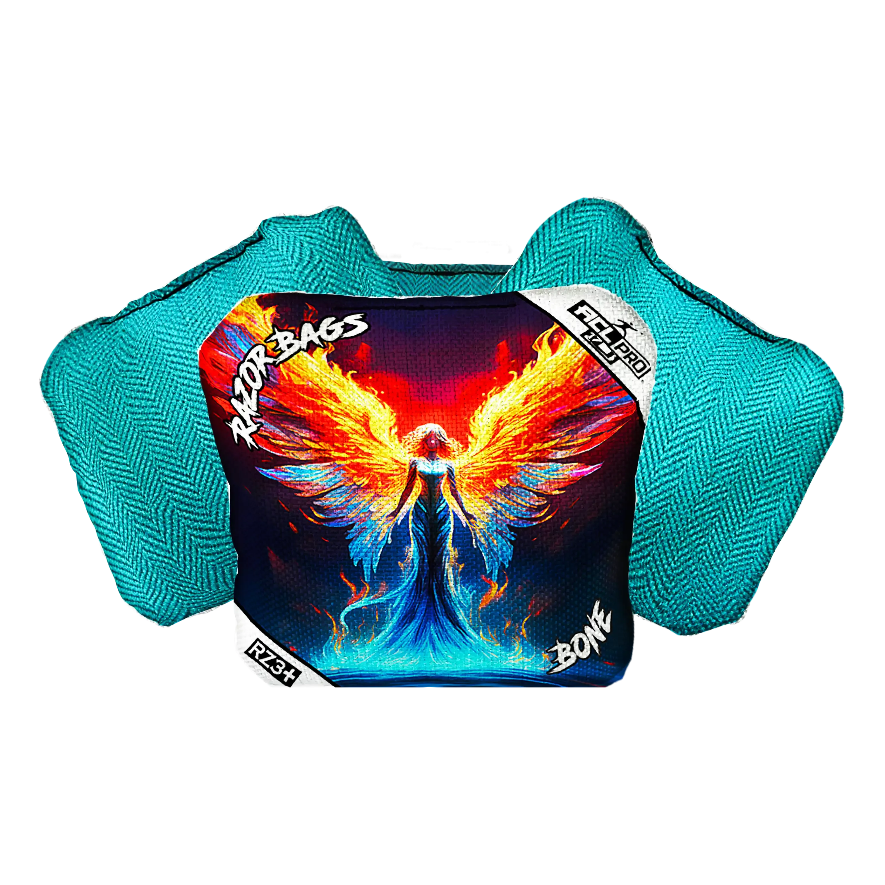 Bone | Flame Angel | ACL PRO Razor Cornhole Bags