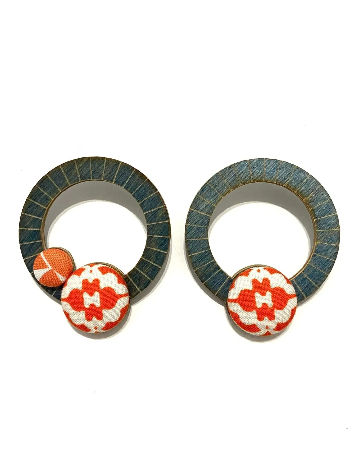BOTÓN DE AZÚCAR - Ciclos Medium Hoops- Blue- Orange Patterns