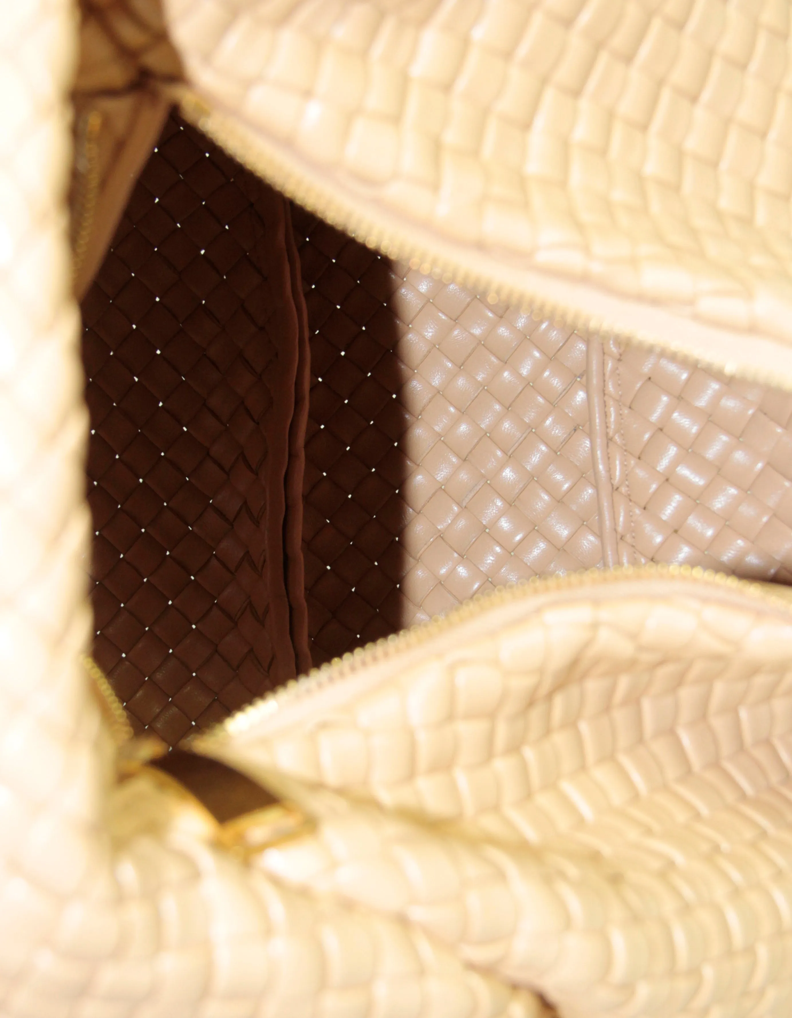 Bottega Veneta Almond Beige Leather Padded Jodie Hobo Bag