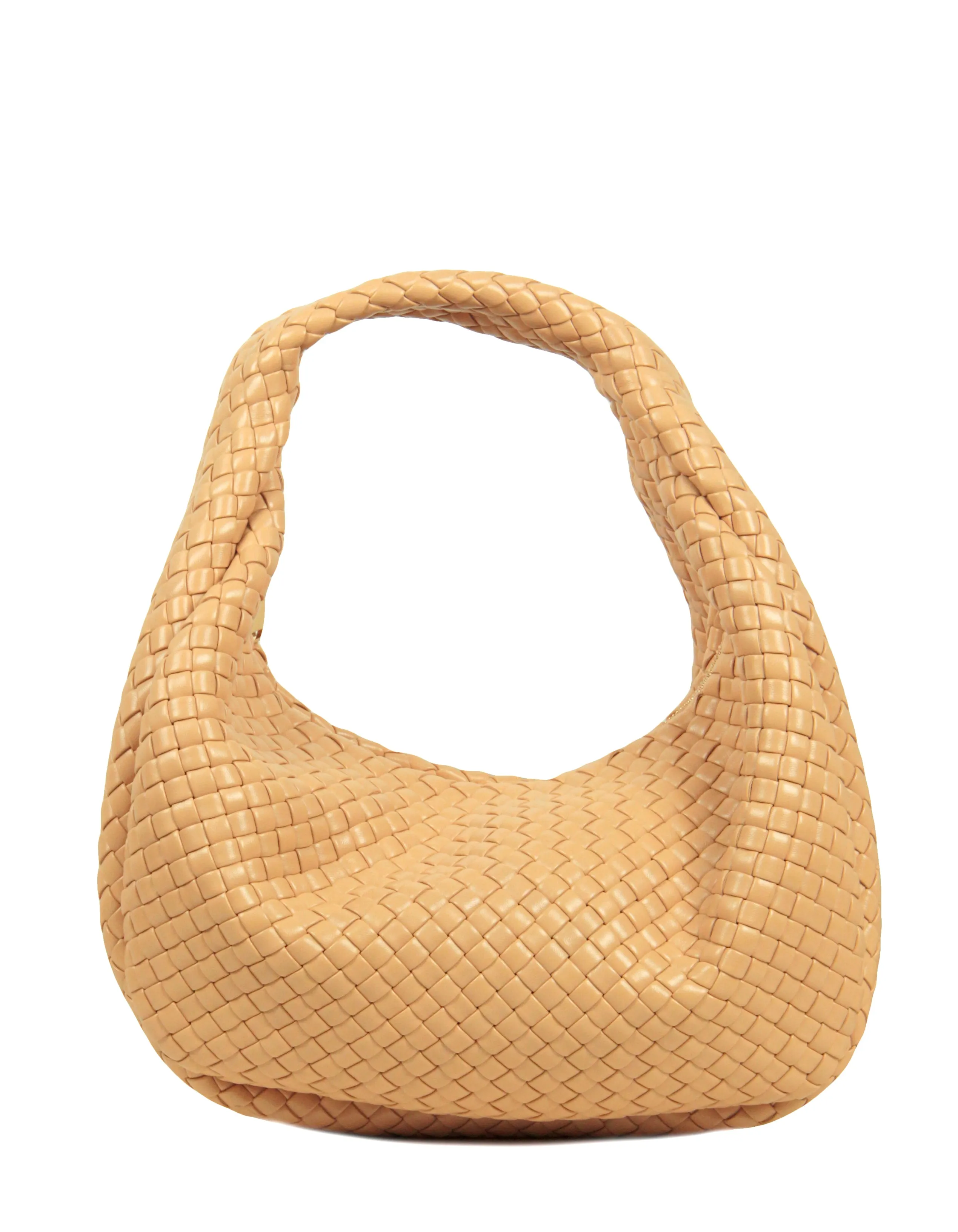 Bottega Veneta Almond Beige Leather Padded Jodie Hobo Bag