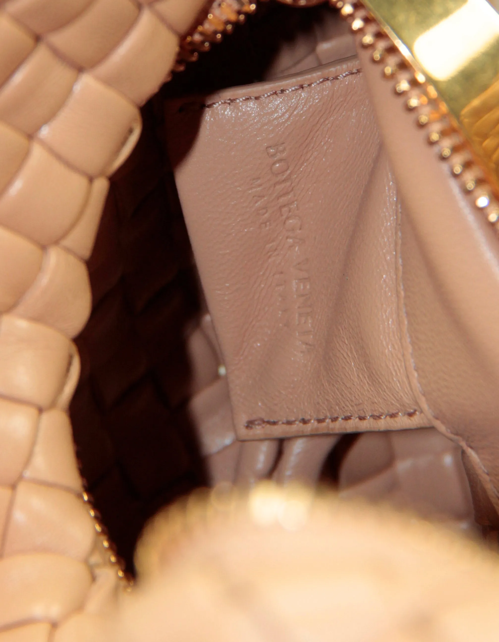Bottega Veneta Almond Beige Leather Padded Jodie Hobo Bag