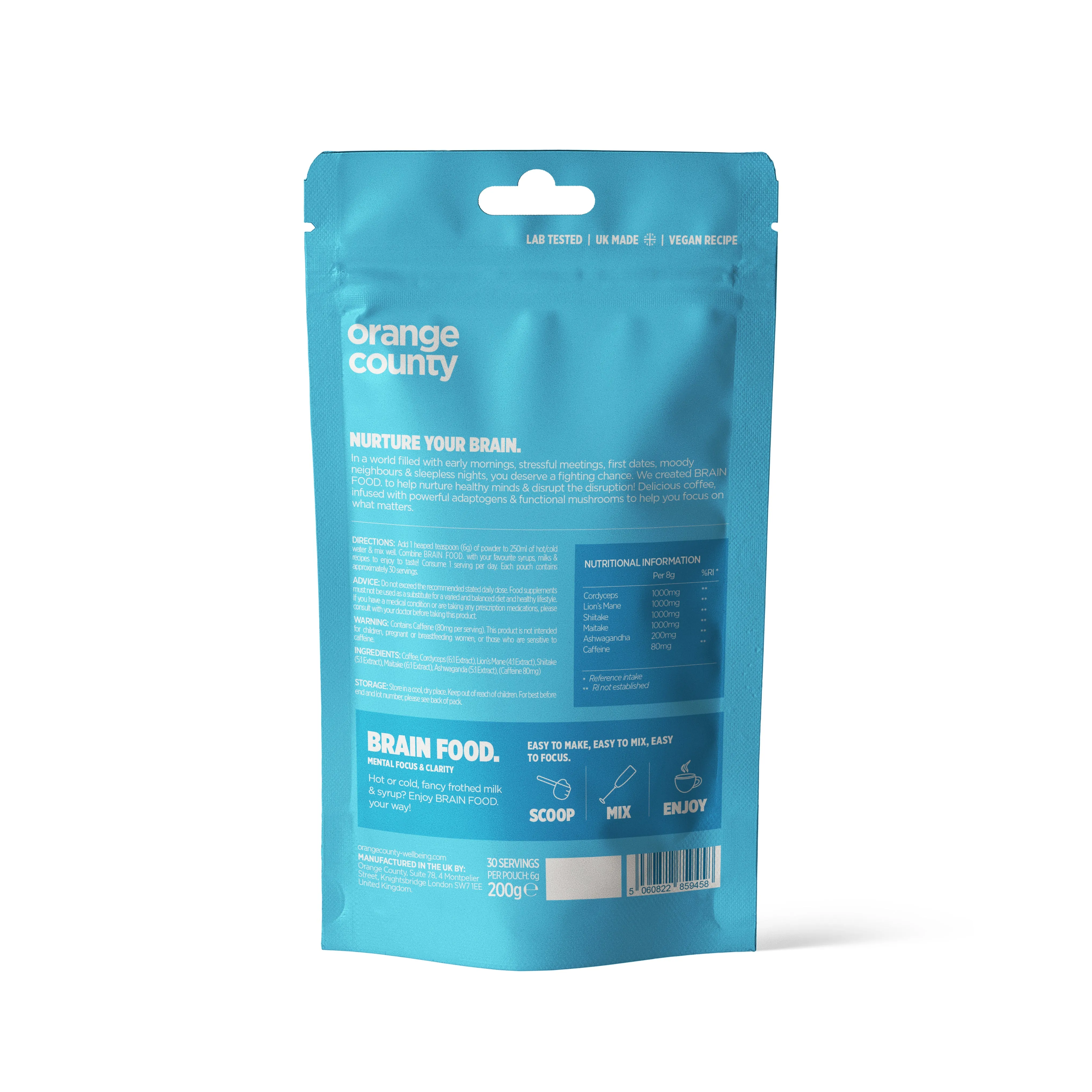BRAIN FOOD. Focus Coffee | 200g & Free Mixer!
