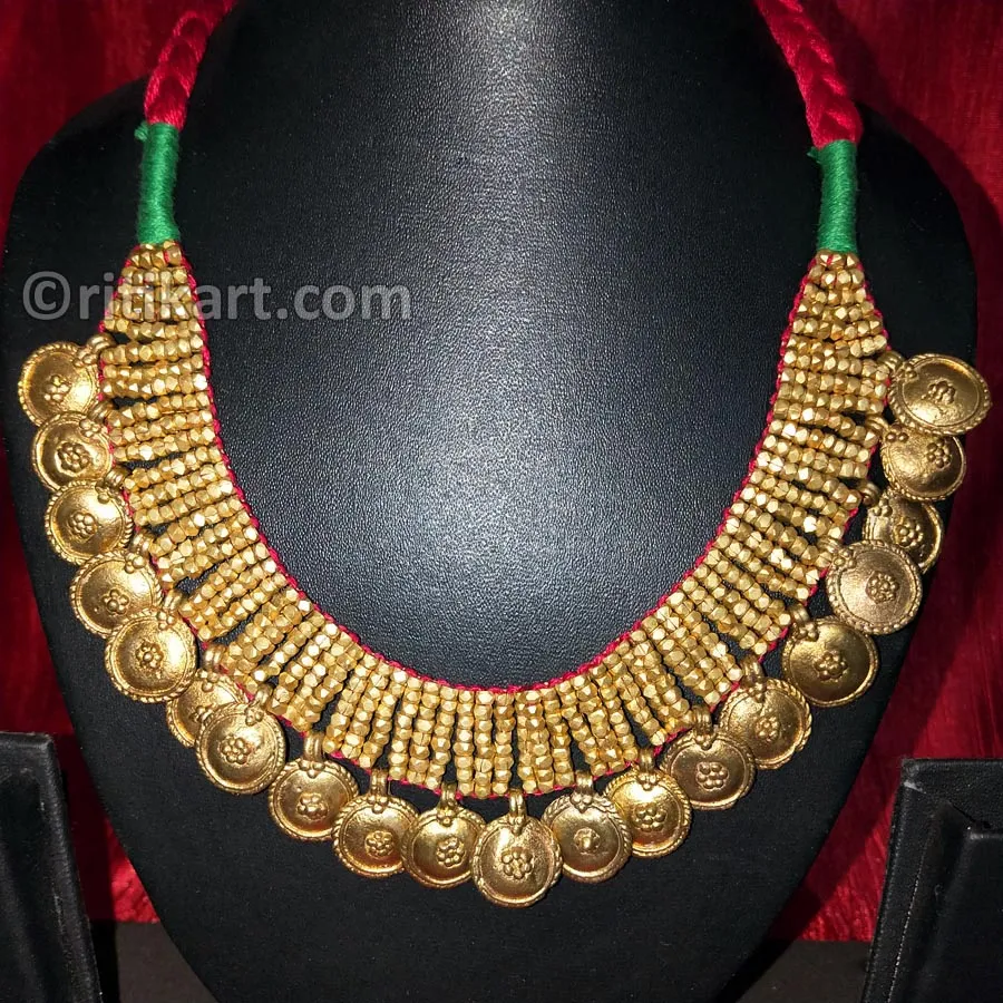 Breathtaking Tribal Dhokra Choker Bell Necklace