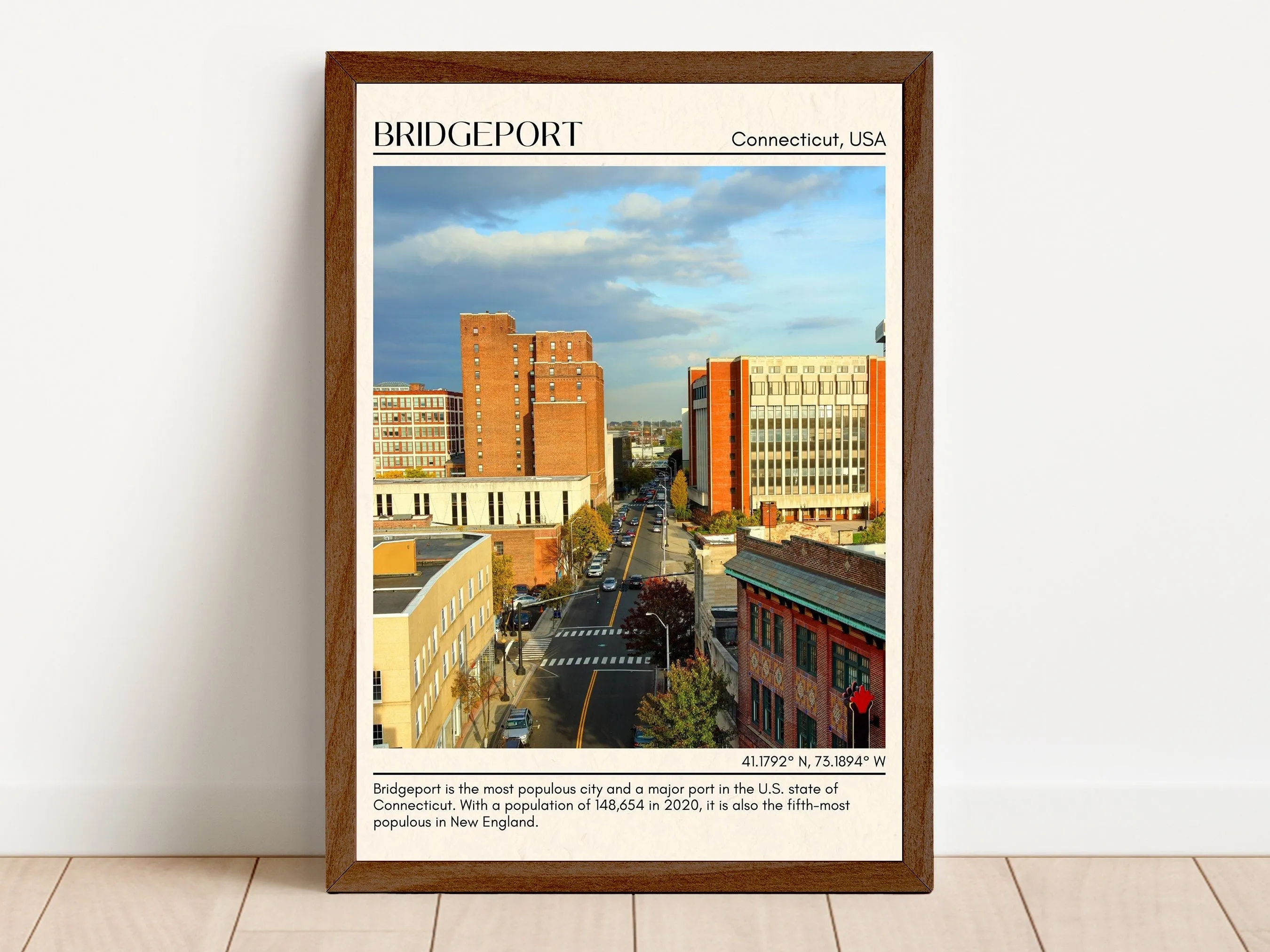 Bridgeport Minimal Wall Art, Connecticut, USA
