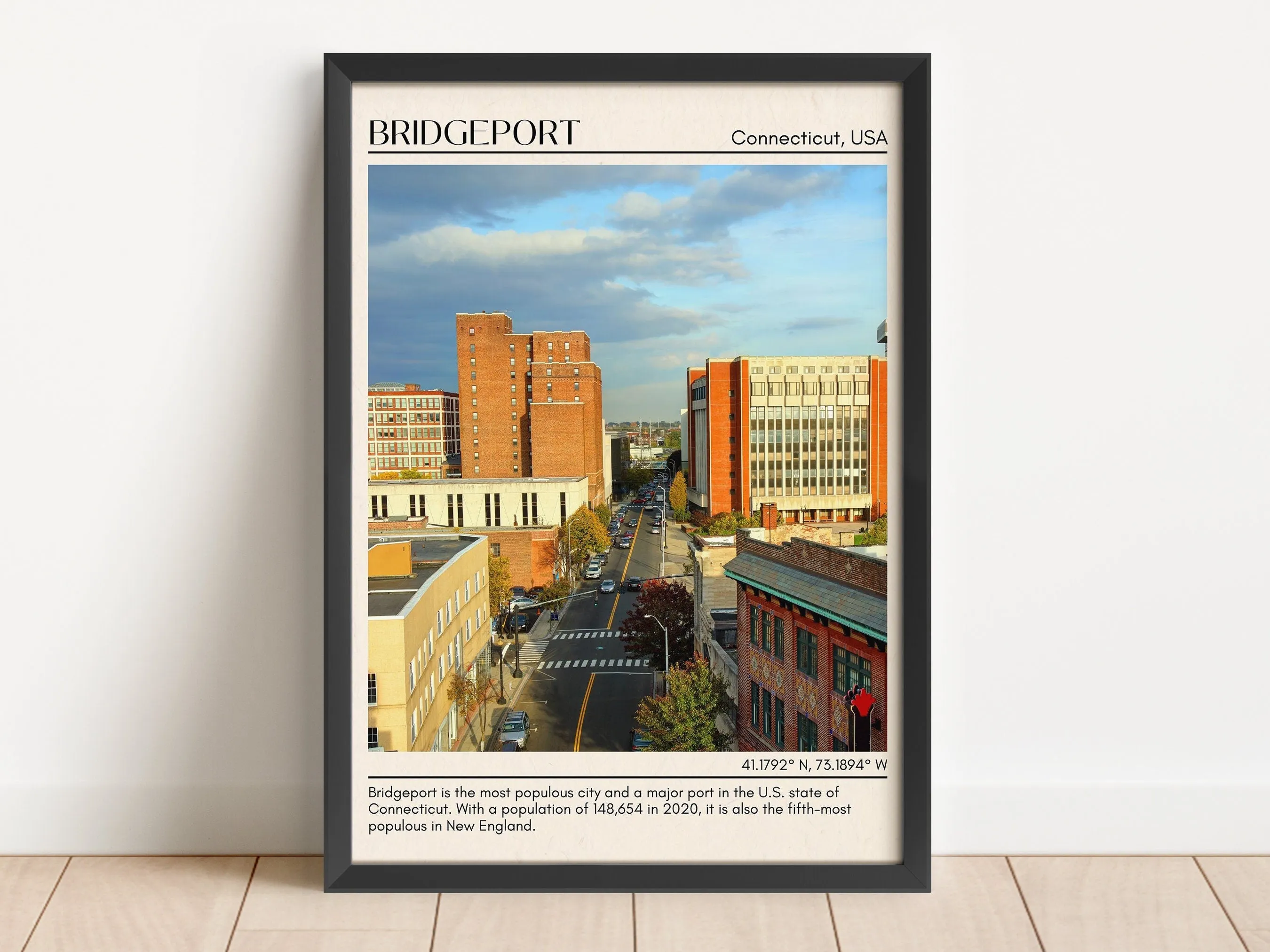 Bridgeport Minimal Wall Art, Connecticut, USA