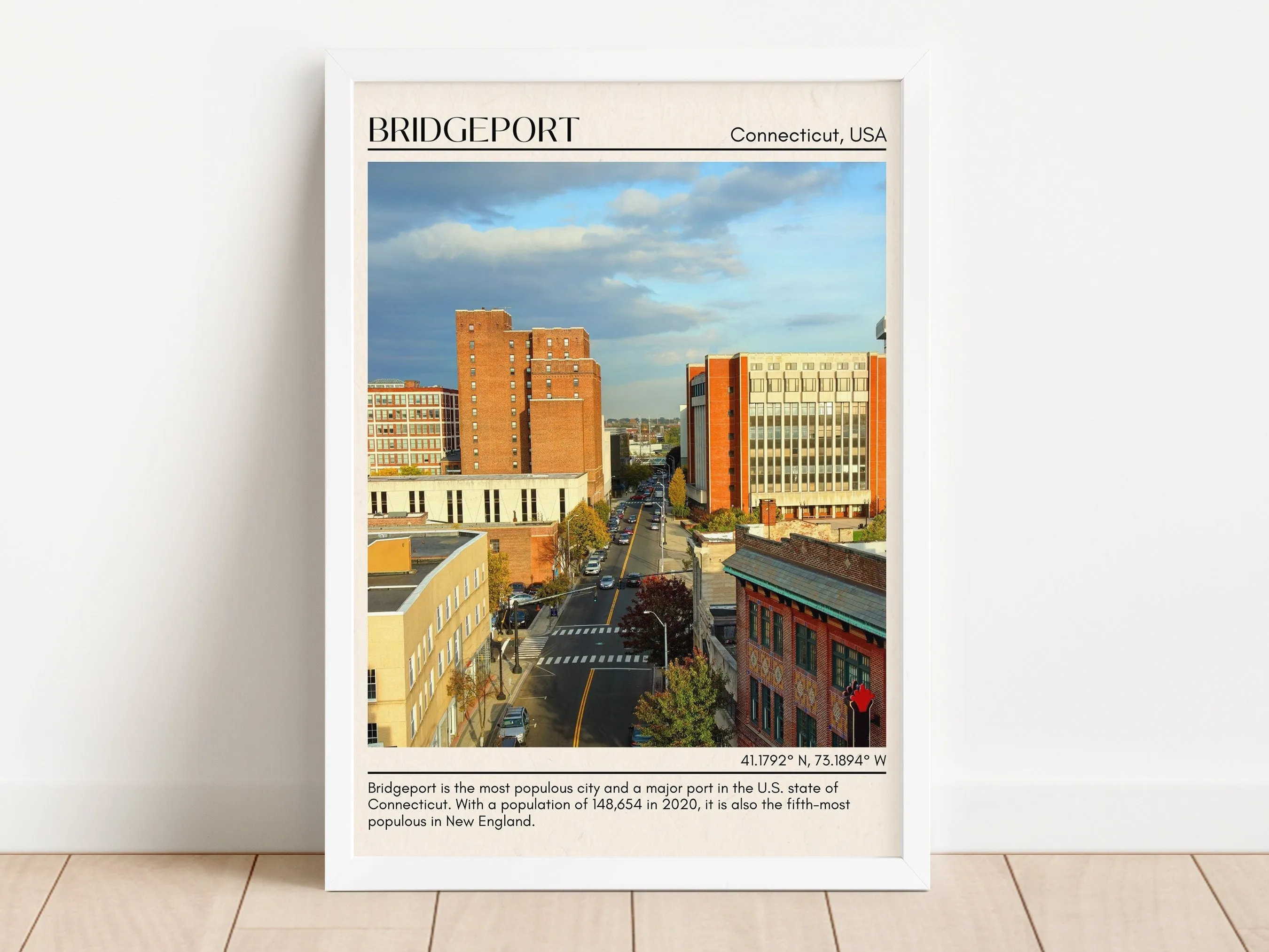 Bridgeport Minimal Wall Art, Connecticut, USA