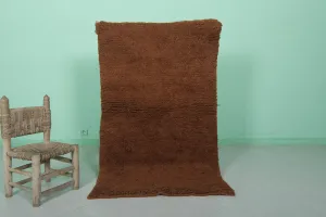 Brown Beni Ourain Rug - Handwoven 2.9 x 5 Feet | Luxurious Wool Design