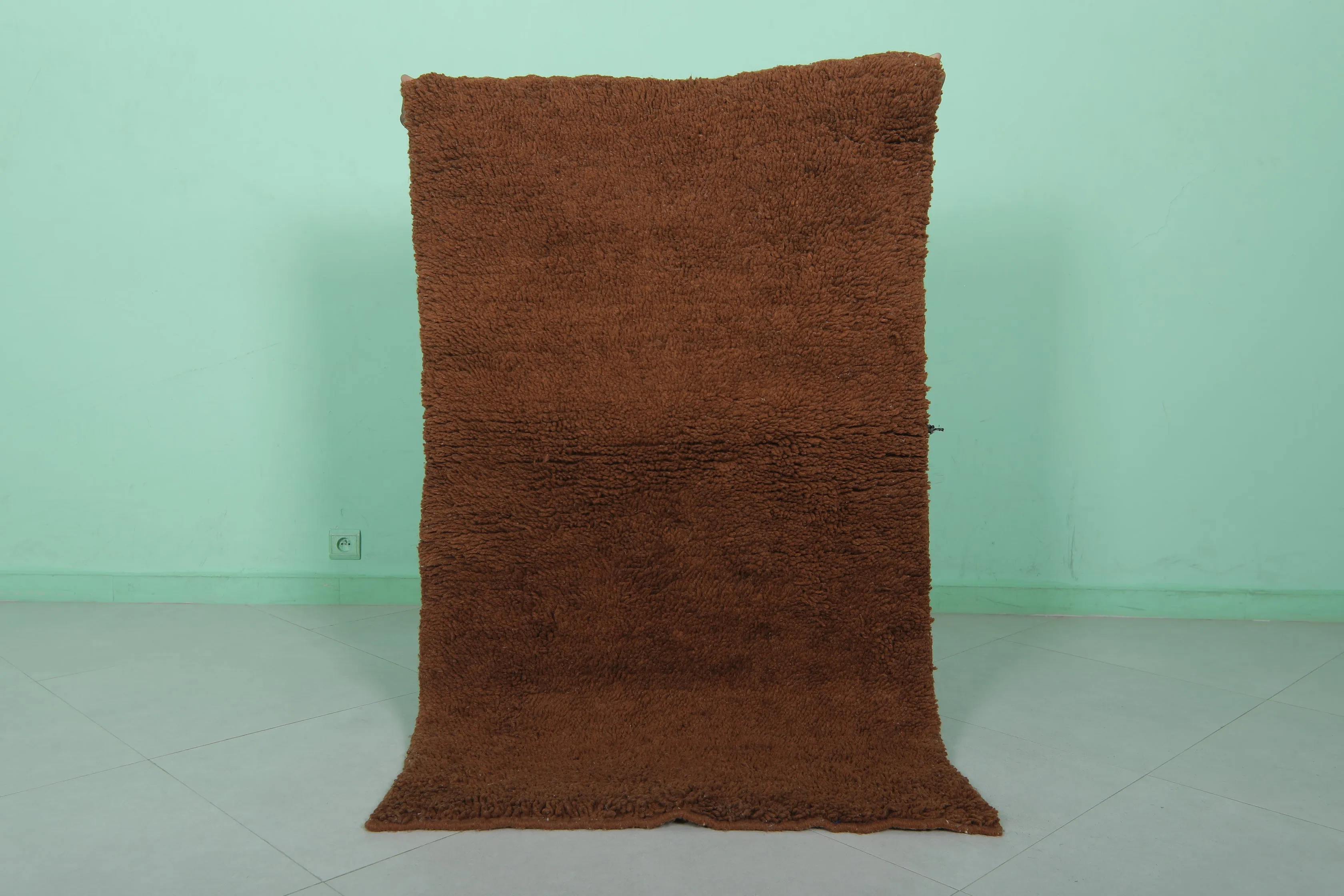 Brown Beni Ourain Rug - Handwoven 2.9 x 5 Feet | Luxurious Wool Design
