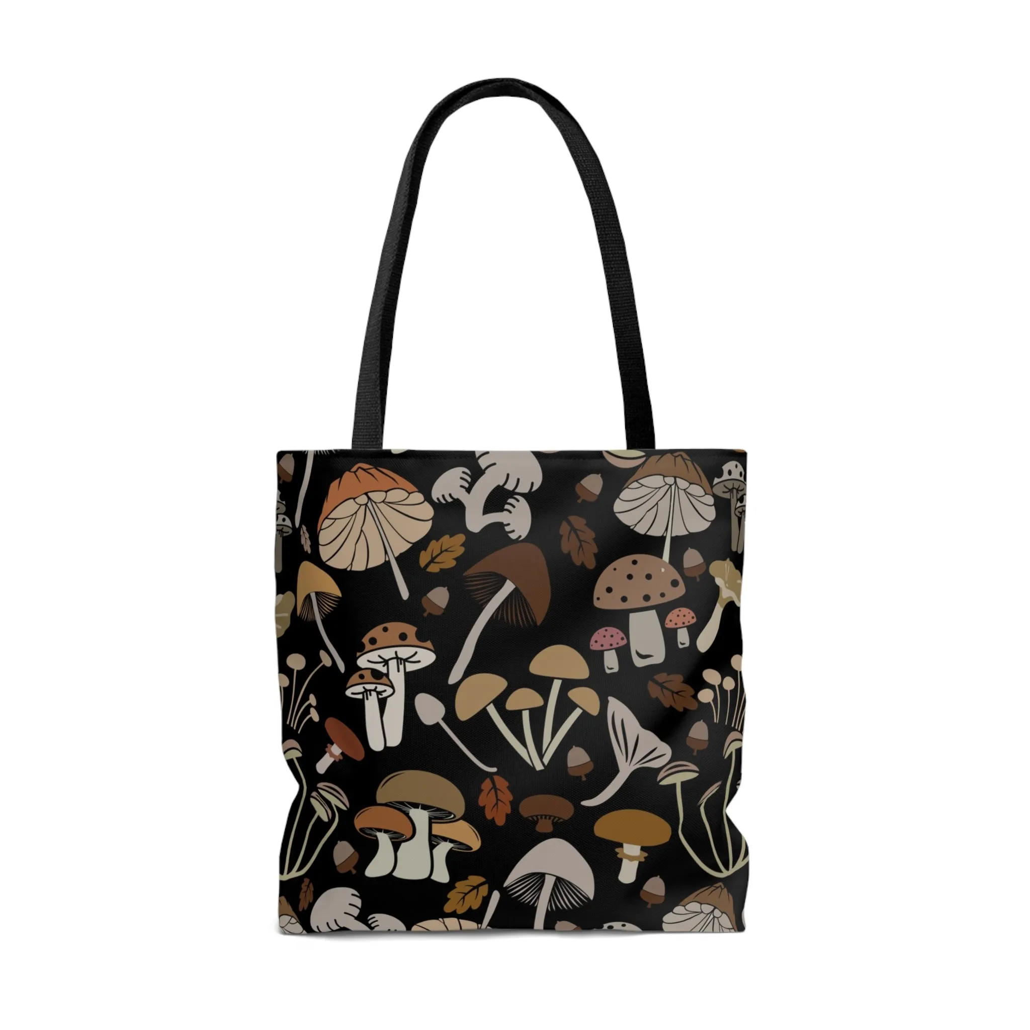 Brown Mushrooms Tote Bag, Dark Academia Bag
