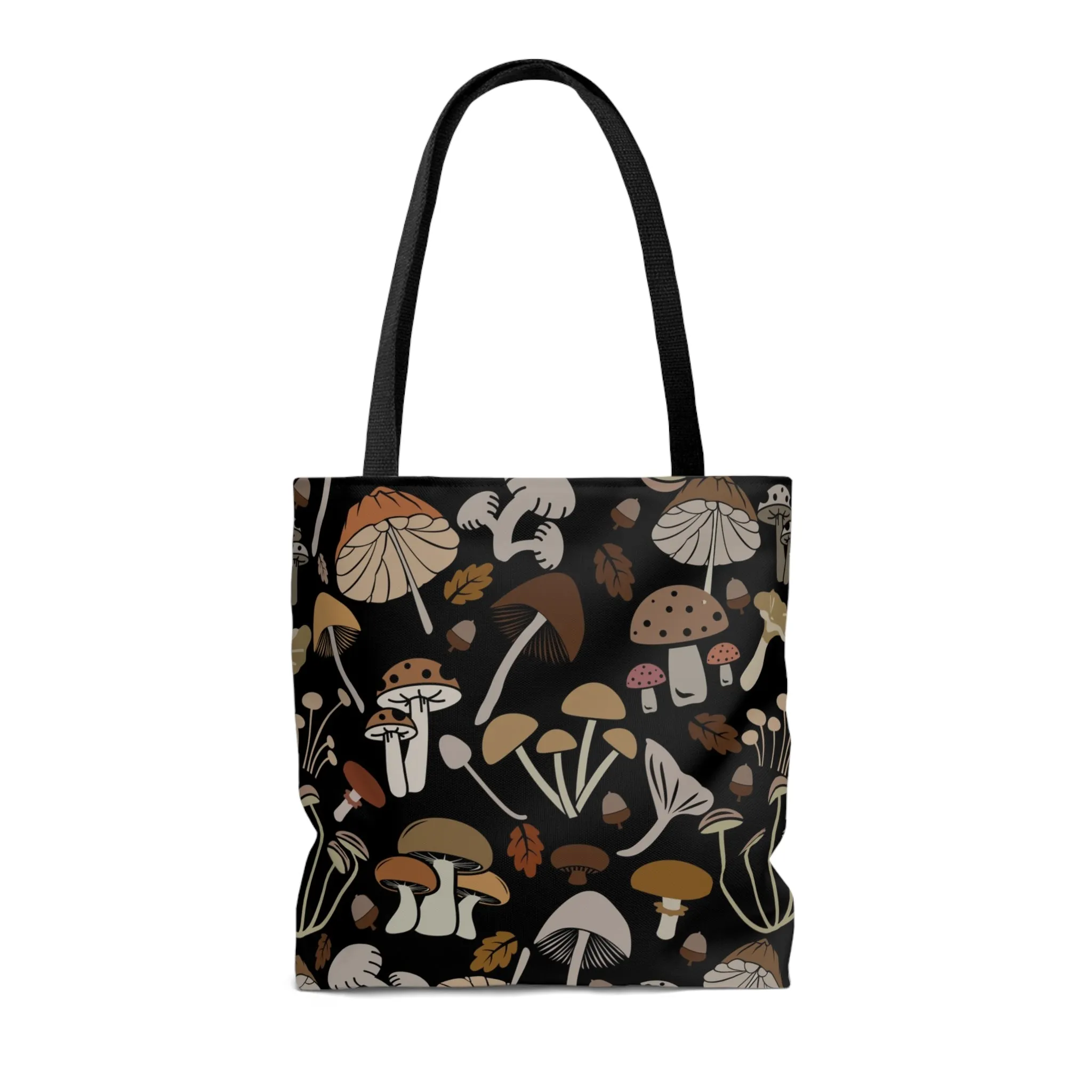 Brown Mushrooms Tote Bag, Dark Academia Bag
